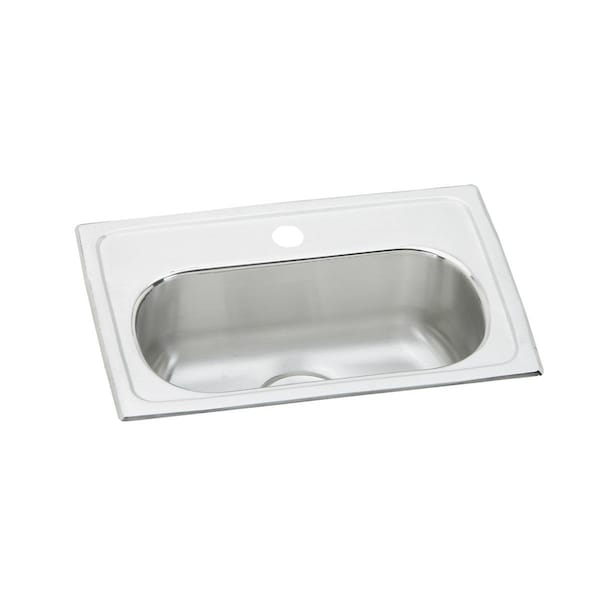 Sink, Stainless Steel, 13 in W x 19.5 in L x 6.125 in H